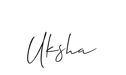 Create a beautiful signature design for name Uksha. With this signature (Allison_Script) fonts, you can make a handwritten signature for free. Uksha signature style 2 images and pictures png