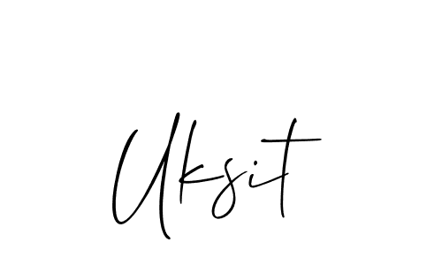 How to make Uksit name signature. Use Allison_Script style for creating short signs online. This is the latest handwritten sign. Uksit signature style 2 images and pictures png