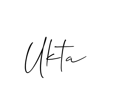 Design your own signature with our free online signature maker. With this signature software, you can create a handwritten (Allison_Script) signature for name Ukta. Ukta signature style 2 images and pictures png