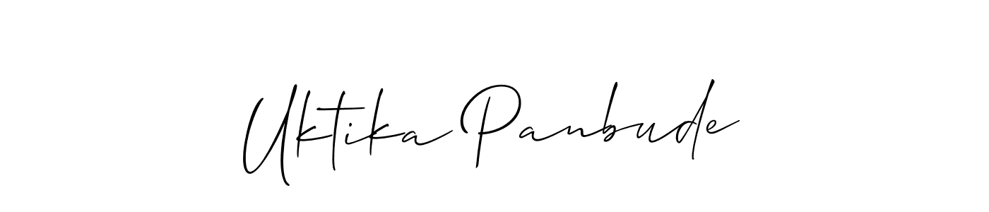 How to Draw Uktika Panbude signature style? Allison_Script is a latest design signature styles for name Uktika Panbude. Uktika Panbude signature style 2 images and pictures png