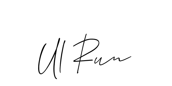 How to Draw Ul Run signature style? Allison_Script is a latest design signature styles for name Ul Run. Ul Run signature style 2 images and pictures png