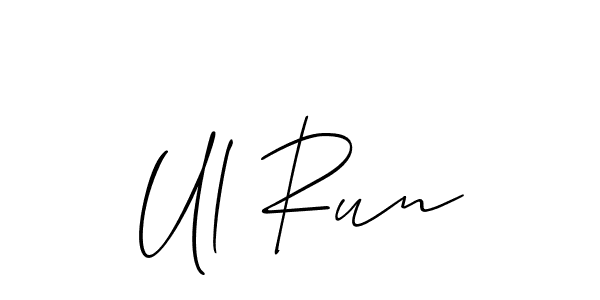 if you are searching for the best signature style for your name Ul Run. so please give up your signature search. here we have designed multiple signature styles  using Allison_Script. Ul Run signature style 2 images and pictures png