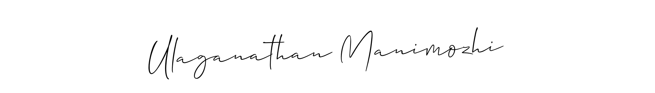 if you are searching for the best signature style for your name Ulaganathan Manimozhi. so please give up your signature search. here we have designed multiple signature styles  using Allison_Script. Ulaganathan Manimozhi signature style 2 images and pictures png