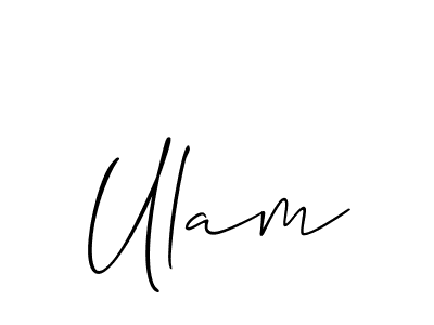 Similarly Allison_Script is the best handwritten signature design. Signature creator online .You can use it as an online autograph creator for name Ulam. Ulam signature style 2 images and pictures png