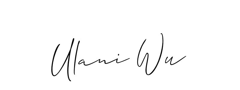 Allison_Script is a professional signature style that is perfect for those who want to add a touch of class to their signature. It is also a great choice for those who want to make their signature more unique. Get Ulani Wu name to fancy signature for free. Ulani Wu signature style 2 images and pictures png