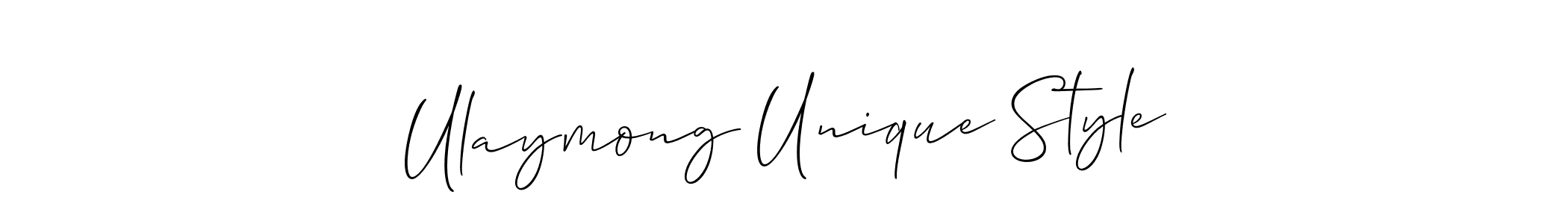 Make a short Ulaymong Unique Style signature style. Manage your documents anywhere anytime using Allison_Script. Create and add eSignatures, submit forms, share and send files easily. Ulaymong Unique Style signature style 2 images and pictures png