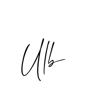 Design your own signature with our free online signature maker. With this signature software, you can create a handwritten (Allison_Script) signature for name Ulb. Ulb signature style 2 images and pictures png