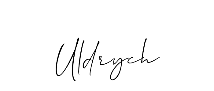 How to make Uldrych name signature. Use Allison_Script style for creating short signs online. This is the latest handwritten sign. Uldrych signature style 2 images and pictures png