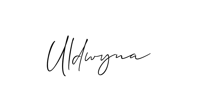 Uldwyna stylish signature style. Best Handwritten Sign (Allison_Script) for my name. Handwritten Signature Collection Ideas for my name Uldwyna. Uldwyna signature style 2 images and pictures png