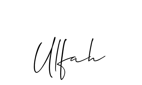 Use a signature maker to create a handwritten signature online. With this signature software, you can design (Allison_Script) your own signature for name Ulfah. Ulfah signature style 2 images and pictures png