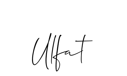 It looks lik you need a new signature style for name Ulfat. Design unique handwritten (Allison_Script) signature with our free signature maker in just a few clicks. Ulfat signature style 2 images and pictures png