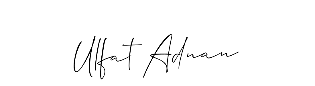Similarly Allison_Script is the best handwritten signature design. Signature creator online .You can use it as an online autograph creator for name Ulfat Adnan. Ulfat Adnan signature style 2 images and pictures png