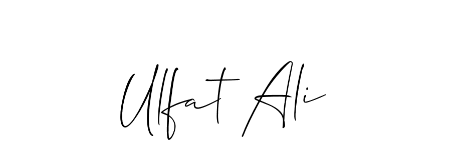 It looks lik you need a new signature style for name Ulfat Ali. Design unique handwritten (Allison_Script) signature with our free signature maker in just a few clicks. Ulfat Ali signature style 2 images and pictures png