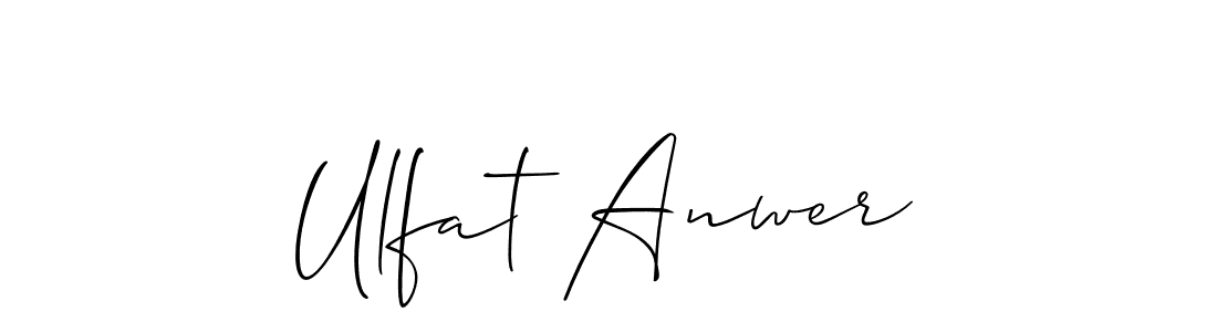 Ulfat Anwer stylish signature style. Best Handwritten Sign (Allison_Script) for my name. Handwritten Signature Collection Ideas for my name Ulfat Anwer. Ulfat Anwer signature style 2 images and pictures png