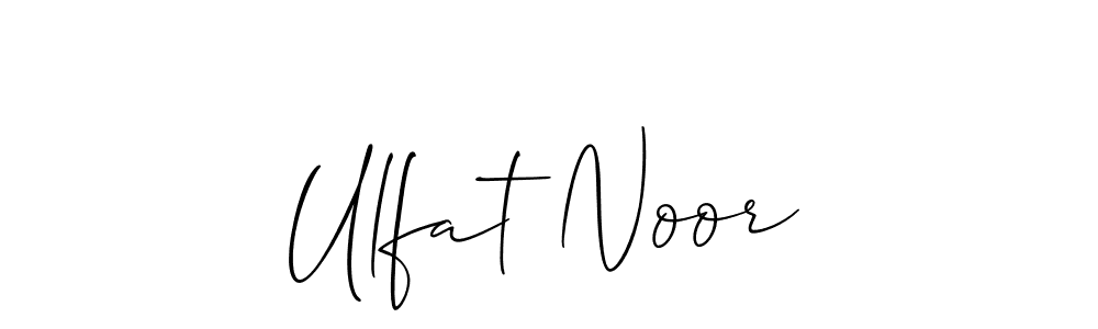 It looks lik you need a new signature style for name Ulfat Noor. Design unique handwritten (Allison_Script) signature with our free signature maker in just a few clicks. Ulfat Noor signature style 2 images and pictures png