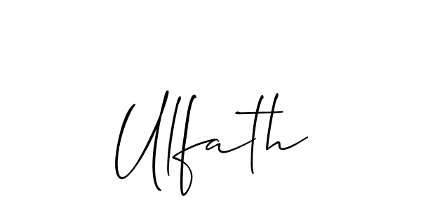 if you are searching for the best signature style for your name Ulfath. so please give up your signature search. here we have designed multiple signature styles  using Allison_Script. Ulfath signature style 2 images and pictures png