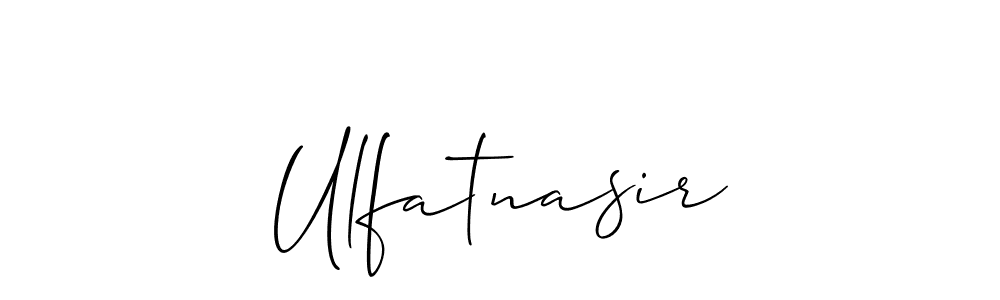 Use a signature maker to create a handwritten signature online. With this signature software, you can design (Allison_Script) your own signature for name Ulfatnasir. Ulfatnasir signature style 2 images and pictures png