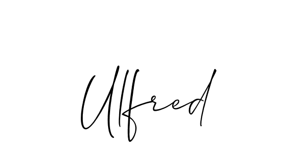 Use a signature maker to create a handwritten signature online. With this signature software, you can design (Allison_Script) your own signature for name Ulfred. Ulfred signature style 2 images and pictures png