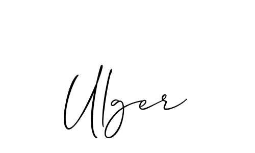 You should practise on your own different ways (Allison_Script) to write your name (Ulger) in signature. don't let someone else do it for you. Ulger signature style 2 images and pictures png