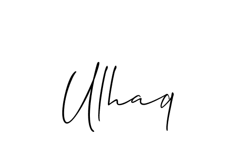 Also You can easily find your signature by using the search form. We will create Ulhaq name handwritten signature images for you free of cost using Allison_Script sign style. Ulhaq signature style 2 images and pictures png