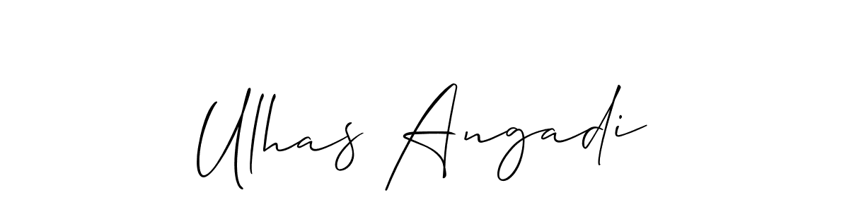 if you are searching for the best signature style for your name Ulhas Angadi. so please give up your signature search. here we have designed multiple signature styles  using Allison_Script. Ulhas Angadi signature style 2 images and pictures png