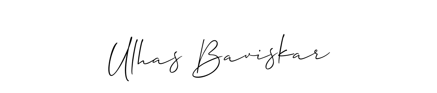 How to make Ulhas Baviskar name signature. Use Allison_Script style for creating short signs online. This is the latest handwritten sign. Ulhas Baviskar signature style 2 images and pictures png