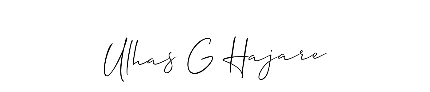 How to Draw Ulhas G Hajare signature style? Allison_Script is a latest design signature styles for name Ulhas G Hajare. Ulhas G Hajare signature style 2 images and pictures png