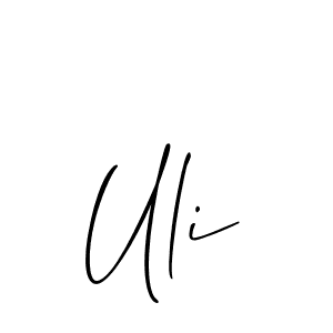 The best way (Allison_Script) to make a short signature is to pick only two or three words in your name. The name Uli include a total of six letters. For converting this name. Uli signature style 2 images and pictures png