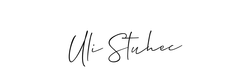 if you are searching for the best signature style for your name Uli Stuhec. so please give up your signature search. here we have designed multiple signature styles  using Allison_Script. Uli Stuhec signature style 2 images and pictures png