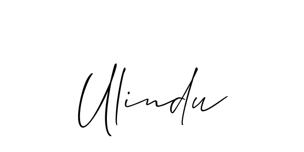 Create a beautiful signature design for name Ulindu. With this signature (Allison_Script) fonts, you can make a handwritten signature for free. Ulindu signature style 2 images and pictures png