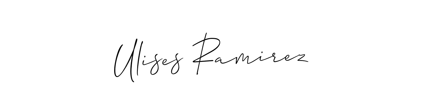 How to make Ulises Ramirez signature? Allison_Script is a professional autograph style. Create handwritten signature for Ulises Ramirez name. Ulises Ramirez signature style 2 images and pictures png