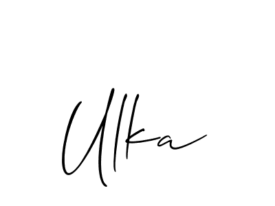 Best and Professional Signature Style for Ulka. Allison_Script Best Signature Style Collection. Ulka signature style 2 images and pictures png