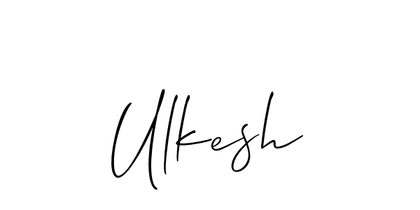 Use a signature maker to create a handwritten signature online. With this signature software, you can design (Allison_Script) your own signature for name Ulkesh. Ulkesh signature style 2 images and pictures png
