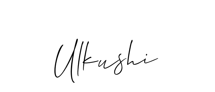 It looks lik you need a new signature style for name Ulkushi. Design unique handwritten (Allison_Script) signature with our free signature maker in just a few clicks. Ulkushi signature style 2 images and pictures png