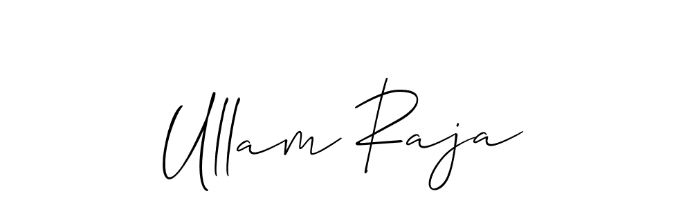 You should practise on your own different ways (Allison_Script) to write your name (Ullam Raja) in signature. don't let someone else do it for you. Ullam Raja signature style 2 images and pictures png