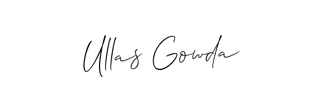 How to Draw Ullas Gowda signature style? Allison_Script is a latest design signature styles for name Ullas Gowda. Ullas Gowda signature style 2 images and pictures png