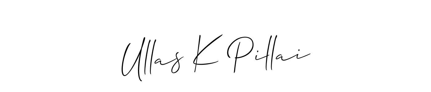 Ullas K Pillai stylish signature style. Best Handwritten Sign (Allison_Script) for my name. Handwritten Signature Collection Ideas for my name Ullas K Pillai. Ullas K Pillai signature style 2 images and pictures png