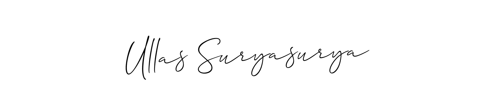 Also we have Ullas Suryasurya name is the best signature style. Create professional handwritten signature collection using Allison_Script autograph style. Ullas Suryasurya signature style 2 images and pictures png