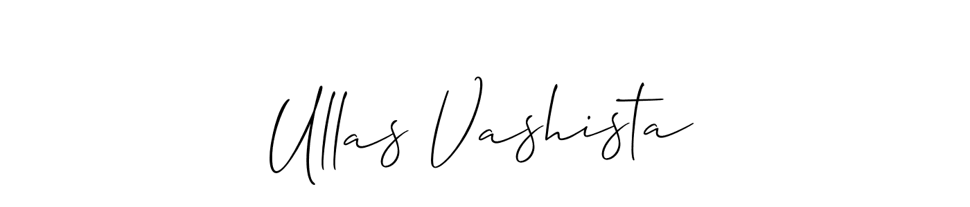 Create a beautiful signature design for name Ullas Vashista. With this signature (Allison_Script) fonts, you can make a handwritten signature for free. Ullas Vashista signature style 2 images and pictures png