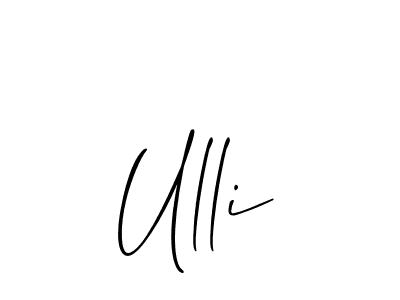 Use a signature maker to create a handwritten signature online. With this signature software, you can design (Allison_Script) your own signature for name Ulli. Ulli signature style 2 images and pictures png