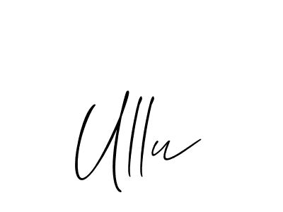 Make a beautiful signature design for name Ullu. With this signature (Allison_Script) style, you can create a handwritten signature for free. Ullu signature style 2 images and pictures png