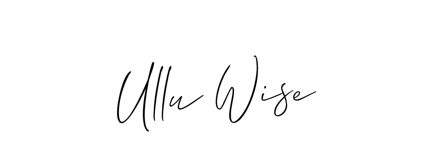 if you are searching for the best signature style for your name Ullu Wise. so please give up your signature search. here we have designed multiple signature styles  using Allison_Script. Ullu Wise signature style 2 images and pictures png