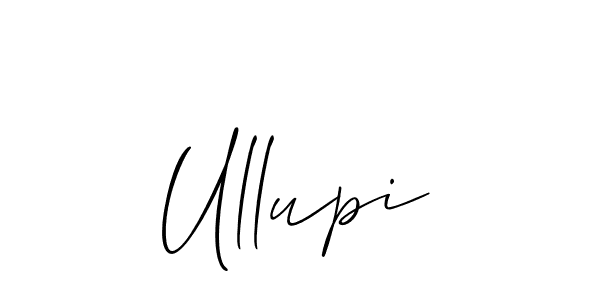 Allison_Script is a professional signature style that is perfect for those who want to add a touch of class to their signature. It is also a great choice for those who want to make their signature more unique. Get Ullupi name to fancy signature for free. Ullupi signature style 2 images and pictures png