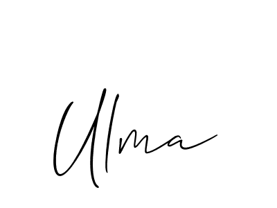 Ulma stylish signature style. Best Handwritten Sign (Allison_Script) for my name. Handwritten Signature Collection Ideas for my name Ulma. Ulma signature style 2 images and pictures png