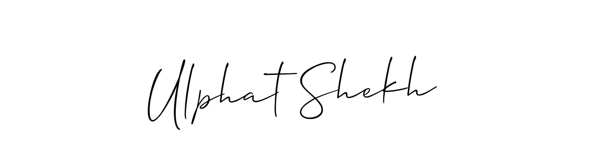 How to make Ulphat Shekh name signature. Use Allison_Script style for creating short signs online. This is the latest handwritten sign. Ulphat Shekh signature style 2 images and pictures png