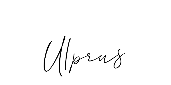 Use a signature maker to create a handwritten signature online. With this signature software, you can design (Allison_Script) your own signature for name Ulprus. Ulprus signature style 2 images and pictures png