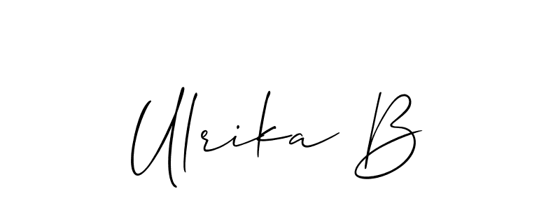 Design your own signature with our free online signature maker. With this signature software, you can create a handwritten (Allison_Script) signature for name Ulrika B. Ulrika B signature style 2 images and pictures png