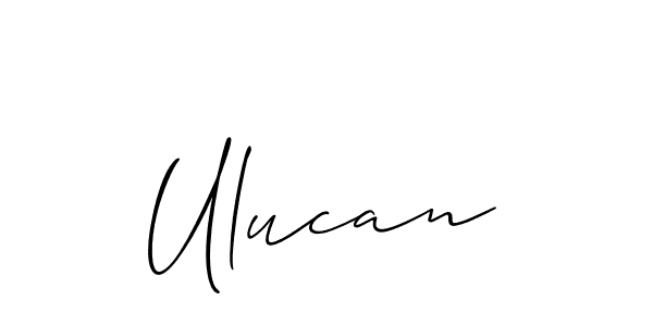 How to make Ulucan signature? Allison_Script is a professional autograph style. Create handwritten signature for Ulucan name. Ulucan signature style 2 images and pictures png