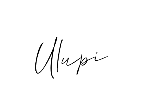 Also You can easily find your signature by using the search form. We will create Ulupi name handwritten signature images for you free of cost using Allison_Script sign style. Ulupi signature style 2 images and pictures png