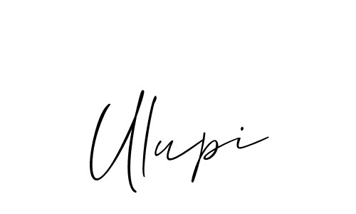 Also You can easily find your signature by using the search form. We will create Ulupi name handwritten signature images for you free of cost using Allison_Script sign style. Ulupi signature style 2 images and pictures png